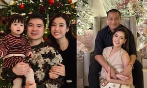 Sao Việt 25/12: Đỗ Mỹ Linh đón Noel cùng chồng con, Khánh Vân tình tứ bên ông xã