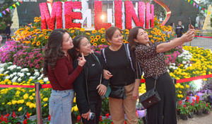 Người dân nườm nượp đổ về Mê Linh trước giờ khai mạc Festival hoa