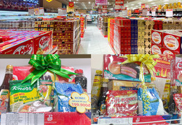 Nước mắm, dầu ăn, xà phòng hóa giỏ quà Tết độc lạ