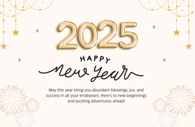 Lời chúc Tết Dương lịch 2025 bằng tiếng Anh