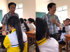 Thực hư clip thầy giáo lì xì mỗi học sinh 1 triệu đồng tiêu Tết