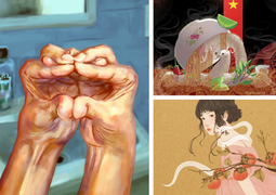 Loạt tranh vẽ rắn sống động mừng Tết Ất Tỵ 2025 gây sốt mạng