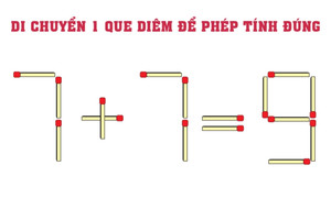 Di chuyển 1 que diêm để phép tính đúng