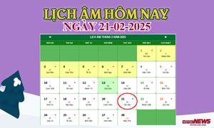 Lịch âm 21/2 - Âm lịch hôm nay 21/2 chính xác nhất - lịch vạn niên 21/2/2025