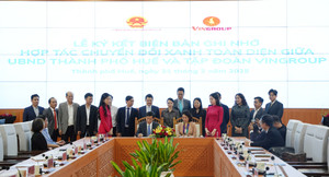 TP Huế và Tập đoàn Vingroup ký hợp tác về chuyển đổi xanh, phát triển bền vững