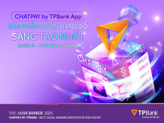 TPBank ChatPay được vinh danh 'sản phẩm sáng tạo ngân hàng số tốt nhất khu vực'
