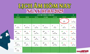 Lịch âm 1/3 - Âm lịch hôm nay 1/3 chính xác nhất - lịch vạn niên 1/3/2025