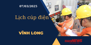 Lịch cúp điện hôm nay ngày 07/03/2025 tại Vĩnh Long