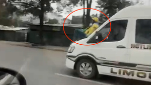 CSGT Hà Nội xác minh ô tô limousine 'chở người' trên nắp capo