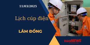 Lịch cúp điện hôm nay ngày 11/03/2025 tại Lâm Đồng