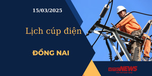 Lịch cúp điện hôm nay ngày 15/03/2025 tại Đồng Nai