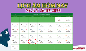Lịch âm 26/3 - Âm lịch hôm nay 26/3 chính xác nhất - lịch vạn niên 26/3/2025