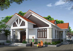 Mẫu nhà mái Thái mặt tiền 8m phổ biến hiện nay