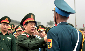Toàn cảnh buổi kiểm tra hợp luyện 30/4 của Đại tướng Phan Văn Giang