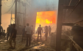 Cháy lớn tại nhà máy xay xát lúa gạo ở Long An