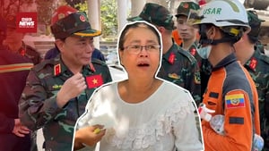 Bộ đội Việt Nam tìm kiếm nạn nhân dưới đống đổ nát, người dân Myanmar xúc động