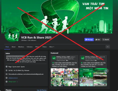 Cảnh báo fanpage lừa đảo liên quan đến giải chạy Vietcombank Run & Share 2025