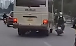 Xử phạt tài xế ô tô 29B-305.34 tạt đầu, chèn ép xe máy trên Đại lộ Thăng Long