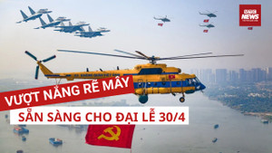 Mãn nhãn xem biên đội máy bay gầm rú hợp luyện mừng đại lễ 30/4 