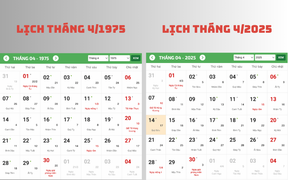 Dân mạng sửng sốt vì lịch tháng 4/1975 trùng với lịch tháng 4/2025