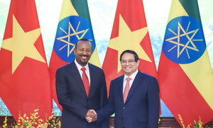 Thủ tướng Phạm Minh Chính chủ trì lễ đón Thủ tướng Ethiopia Abiy Ahmed Ali