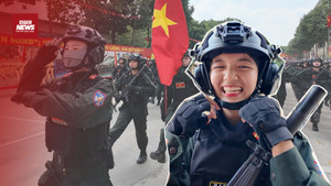 Khoảnh khắc 'đốn tim' nơi thao trường nắng gió của hot girl Cảnh sát Đặc nhiệm