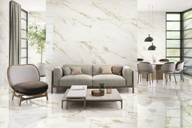 Có nên ốp gạch tường phòng khách? 