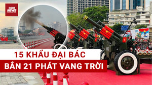 15 khẩu đại bác bắn 21 phát vang trời tại bến Bạch Đằng, TP.HCM sáng 27/4