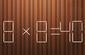 Di chuyển một que diêm để phép tính 8 x 8 = 40 từ sai thành đúng