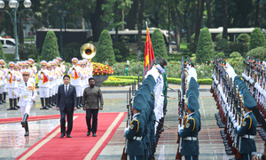 Chủ tịch nước Lương Cường chủ trì lễ đón Tổng thống Sri Lanka thăm Việt Nam
