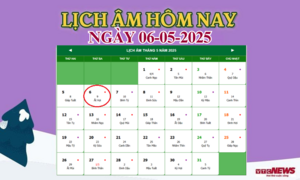 Lịch âm 6/5 - Âm lịch hôm nay 6/5 chính xác nhất - lịch vạn niên 6/5/2025