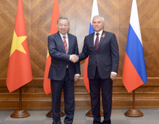 Tổng Bí thư Tô Lâm hội kiến Chủ tịch Duma Quốc gia Nga Vyacheslav Volodin
