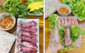 Vì sao món mực hấp cuốn rau muống bánh tráng gây sốt mạng?