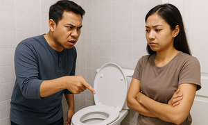 Tôi bấm nút xả 6 lít ở bồn cầu, bạn trai nổi giận mắng là hoang phí