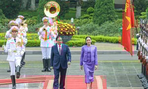 Thủ tướng Phạm Minh Chính chủ trì lễ đón Thủ tướng Thái Lan 