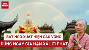 Cầu vồng xuất hiện vào ngày gia hạn Xá lợi Phật tại chùa Tam Chúc, Hà Nam