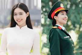Nhan sắc trong trẻo của nữ thiếu uý 22 tuổi gây sốt tại Hoa hậu Việt Nam 