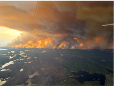 Cháy rừng tại Canada, khói thổi sang Mỹ