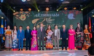 Bức tranh vẽ Tết của họa sĩ nhí gốc Việt được đấu giá gần 50 triệu đồng