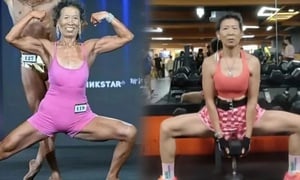 Bã lão U80 có cơ bụng 6 múi, dù già nhất vẫn đoạt giải cuộc thi thể hình