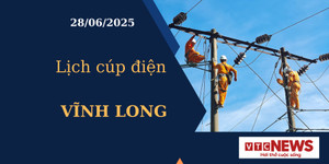 Lịch cúp điện hôm nay ngày 28/6/2025 tại Vĩnh Long