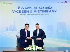 V-Green và VietinBank ký hợp tác phát triển hạ tầng trạm sạc ô tô điện VinFast