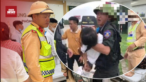 Cảnh sát cơ động 'giành giật' sự sống cho cháu bé trên cao tốc