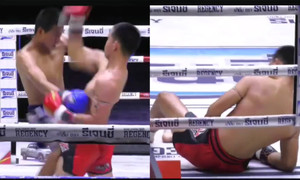 Đối thủ tung đòn cấm trúng chỗ hiểm, võ sĩ muay Thái bị xử thua tức tưởi