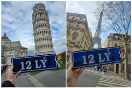 Nhóm học sinh Việt mang bảng tên lớp đi khắp thế giới