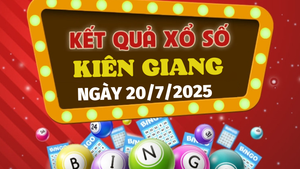 Kết quả xổ số Kiên Giang hôm nay 20/7/2025 - XSKG 20/7