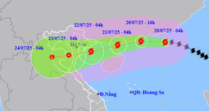 Bão số 3 Wipha giật cấp 14 cách Quảng Ninh - Hải Phòng 830km, gây mưa lớn trên 600mm