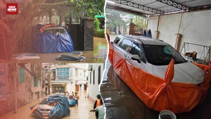 Bão số 3 Wipha: Người dân đua nhau bọc bạt ô tô như bánh chưng