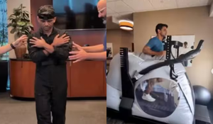 Phi hành gia tập đi lại sau 18 ngày sống trên vũ trụ