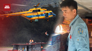 Bộ Quốc phòng điều trực thăng bay vào Nghệ An cứu trợ khẩn cấp